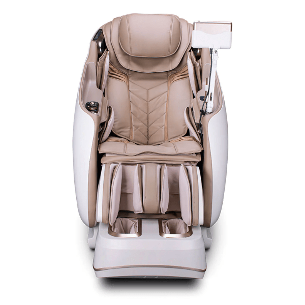 The JPMedics KaZe Massage Chair uses healing tri-action foot rollers with deep calf-kneading and comes in Beige & Champagne.  