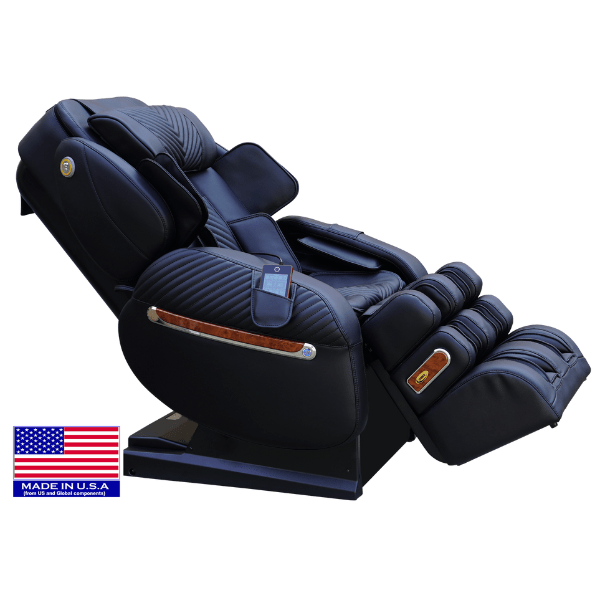 The Luraco iRobotics i9 Max Plus Medical Massage Chair is Made in American and uses a split track for complete inversion therapy. 