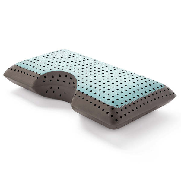 The Malouf Shoulder Carboncool LT + OmniPhase pillow has phase-changing material designed for cooling temperature regulation. 