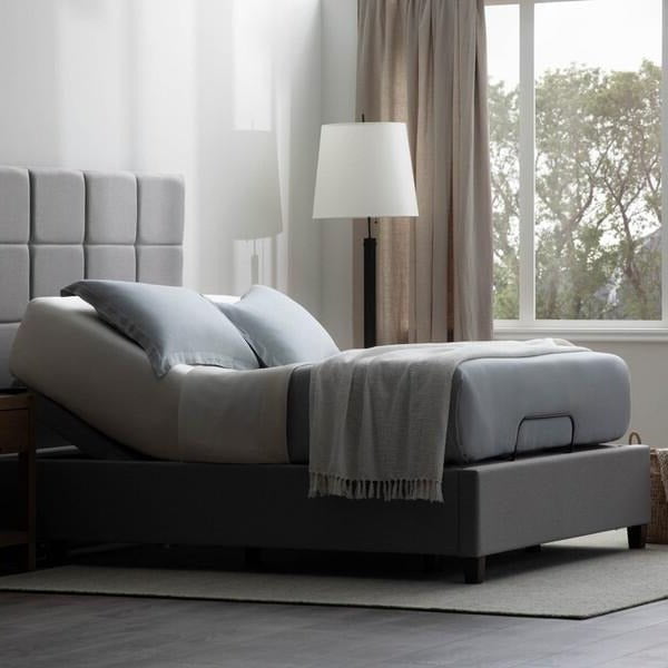 The Malouf S655 Adjustable Bed is available in a variety of split sizes for couples that have different sleeping preferences. 