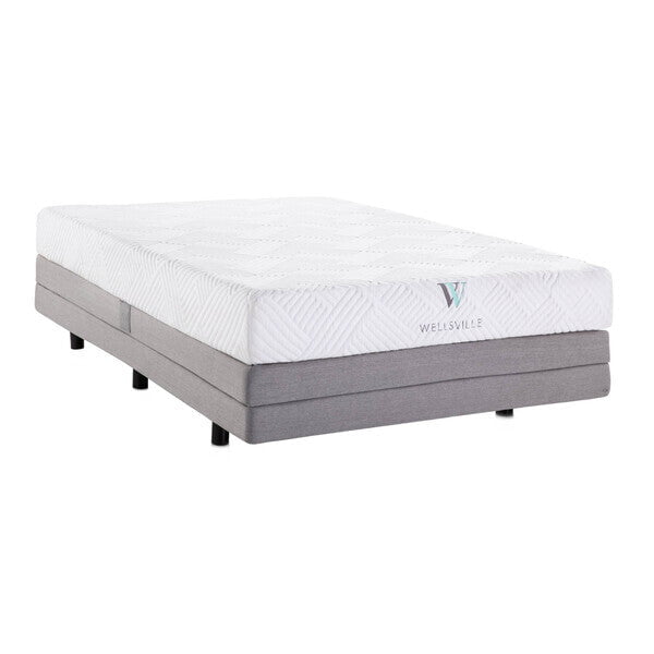 The medium-firm Malouf Wellsville 8 Inch Mattress was designed to support and contour the natural curves of the body with pressure relieving cooling gel foam.
