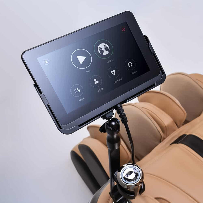 The Ogawa Master Drive AI 2.0 Massage Chair comes equipped with a user-friendly touchscreen tablet remote. 