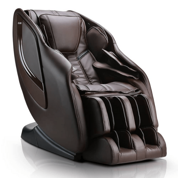 The Ogawa OG-5500 Refresh L massage chair uses therapeutic 2D massage rollers with full-body air massage and comes in brown. 