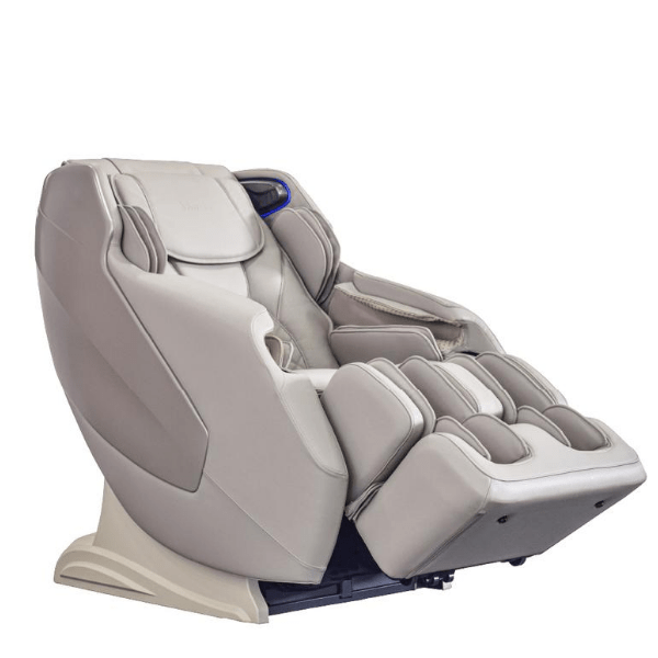 The Osaki Maxim 3D LE massage chair uses 3D rollers for deep tissue massage, zero gravity, and is available in elegant taupe.