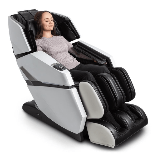 The Titan Summit Flex Massage Chair comes with a unique flexible L-Track for deep stretching and therapeutic 2D rollers. 