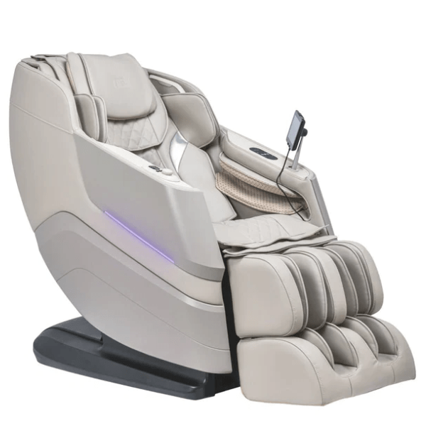 The Titan TP-Epic 4D Massage Chair uses advanced 4D massage rollers to deliver a human-like massage and comes in sleek taupe.