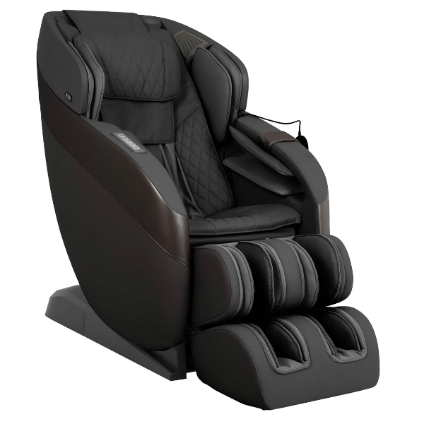 The Ador Infinix Massage Chair comes in elegant brown and has a 2D roller system, zero gravity, heat, and air compression. 