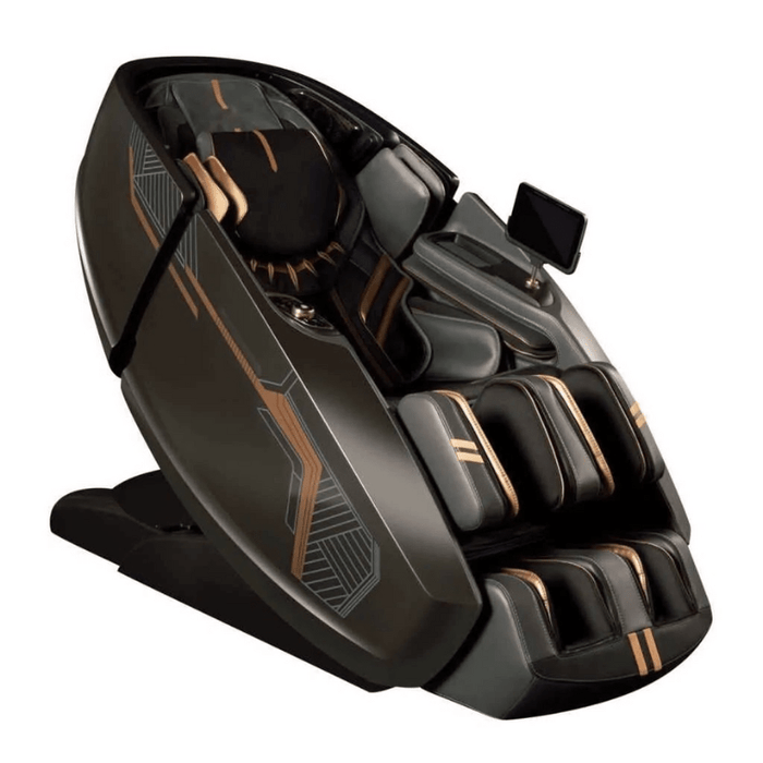 The Daiwa Black Panther Supreme Hybrid Massage Chair has dual track rollers for deep stretching and inversion therapy. 