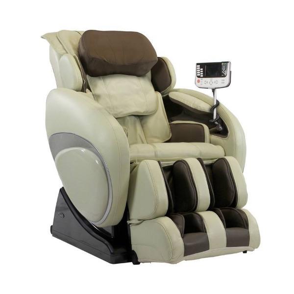The Osaki OS-4000T Massage Chair has therapeutic 2D rollers, uses an S-Track for deep stretching, and is available in taupe.