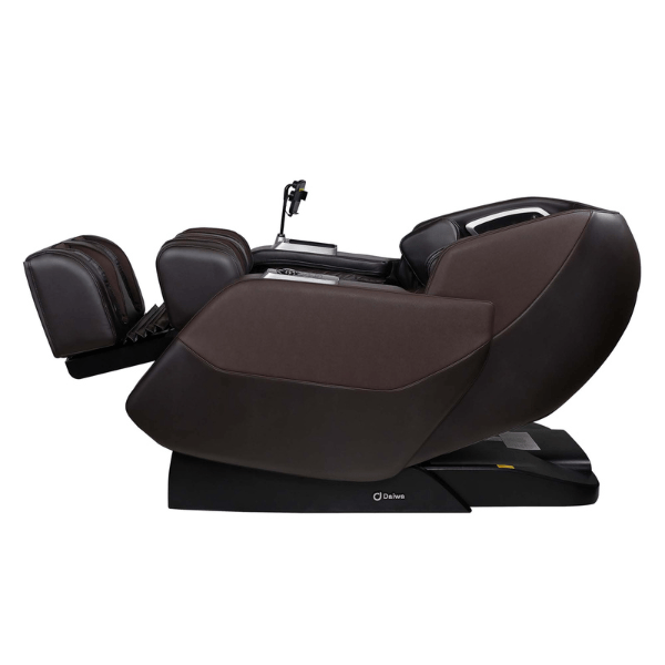 The Daiwa Hubble Plus Massage Chair uses zero gravity recline for spinal decompression and is available in chocolate brown. 