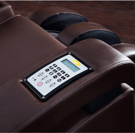 The Luraco IRobotics Sofy Massage Chair comes with a quick access control pad located on the armrest for easy adjustments. 