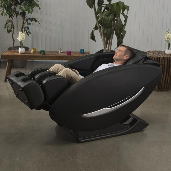 The Inner Balance Wellness Ji Massage Chair uses zero gravity recline to elevate your feet for improved circulation.