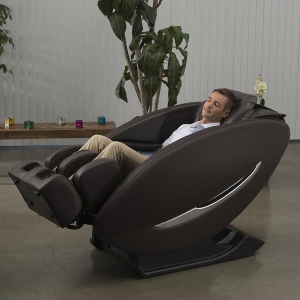 The Inner Balance Wellness Ji Massage Chair uses therapeutic 2D rollers and air compression for healing full-body massage therapy. 