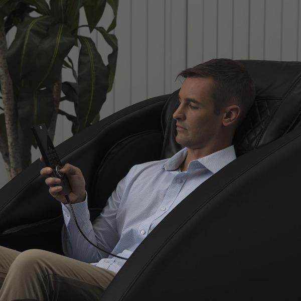 The Inner Balance Wellness Ji Massage Chair comes with a user-friendly handheld remote for easy operation and adjustments.