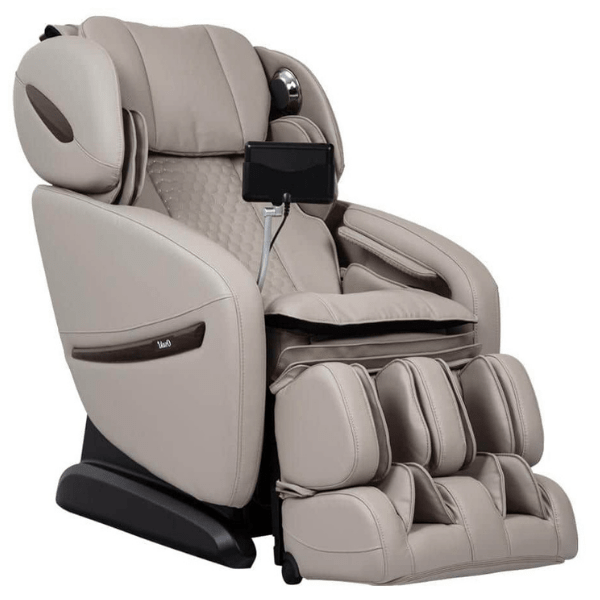 The Osaki OS-Pro Alpina Massage Chair uses therapeutic 2D rollers with soothing air compression and comes in sleek taupe.