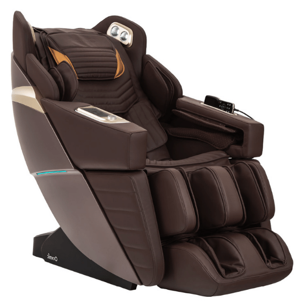 The Osaki Otamic Signature massage chair has 3D rollers for deep tissue massage, L-Track design, and comes in sleek brown.