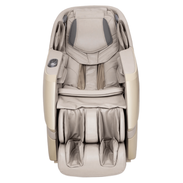The Titan Luxe 3D Massage Chair has 3D rollers, L-Track, air compression, zero gravity, heat, and is available in taupe. 